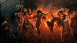 Painting: Nymphs Dancing To Pan’s Flute – By Joseph Tomanek